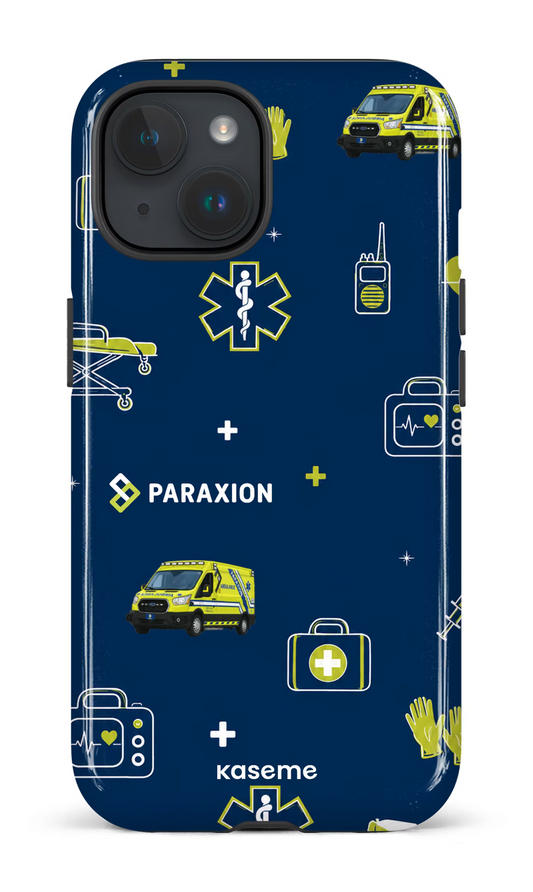 iPhone 15 Tough (Gloss) Icônes bleu Paraxion -
