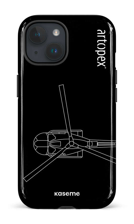 iPhone 15 Tough (Gloss) L'hélico par Artopex -