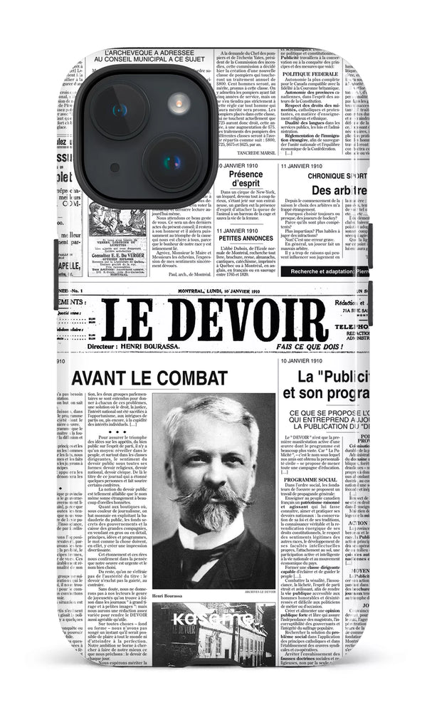 iPhone 15 Tough (Gloss) Le Devoir — Premier édito -