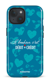 iPhone 15 Tough (Gloss) Le bonheur c'est débit = crédit -