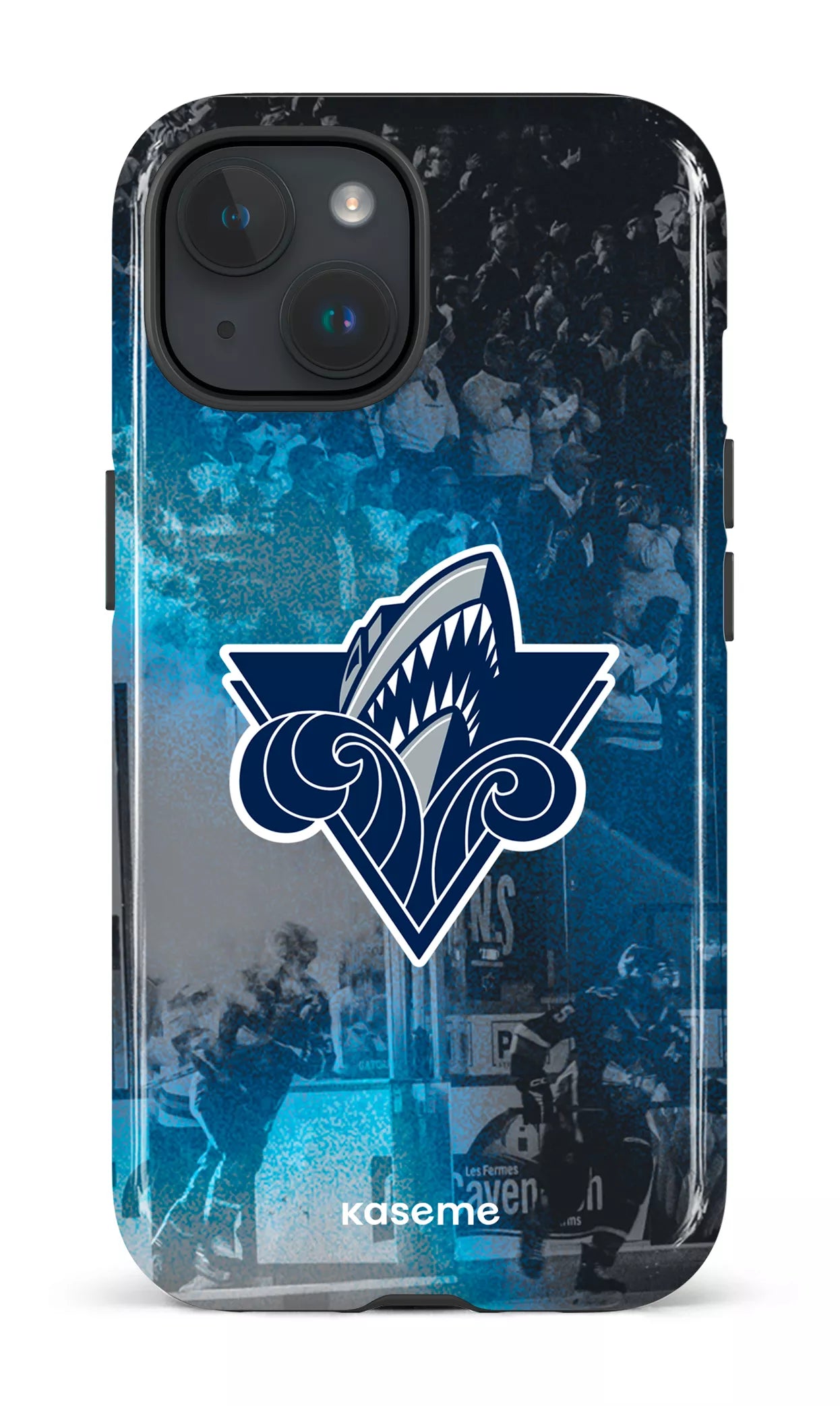 iPhone 15 Tough (Gloss) Océanic Logo & Foule -