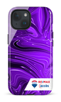 iPhone 15 Tough (Gloss) Peinture marbrée sombre violette -