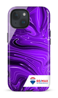iPhone 15 Tough (Gloss) Peinture marbrée sombre violette de Francheville -