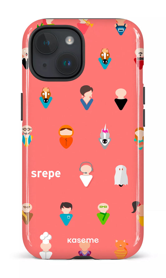 iPhone 15 Tough (Gloss) Personnages Saumon -