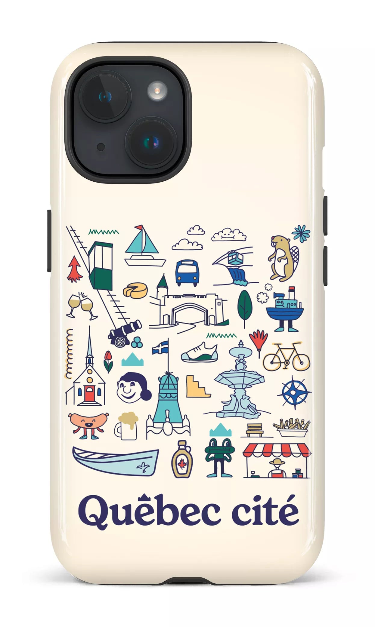 iPhone 15 Tough (Gloss) Québec illustré -
