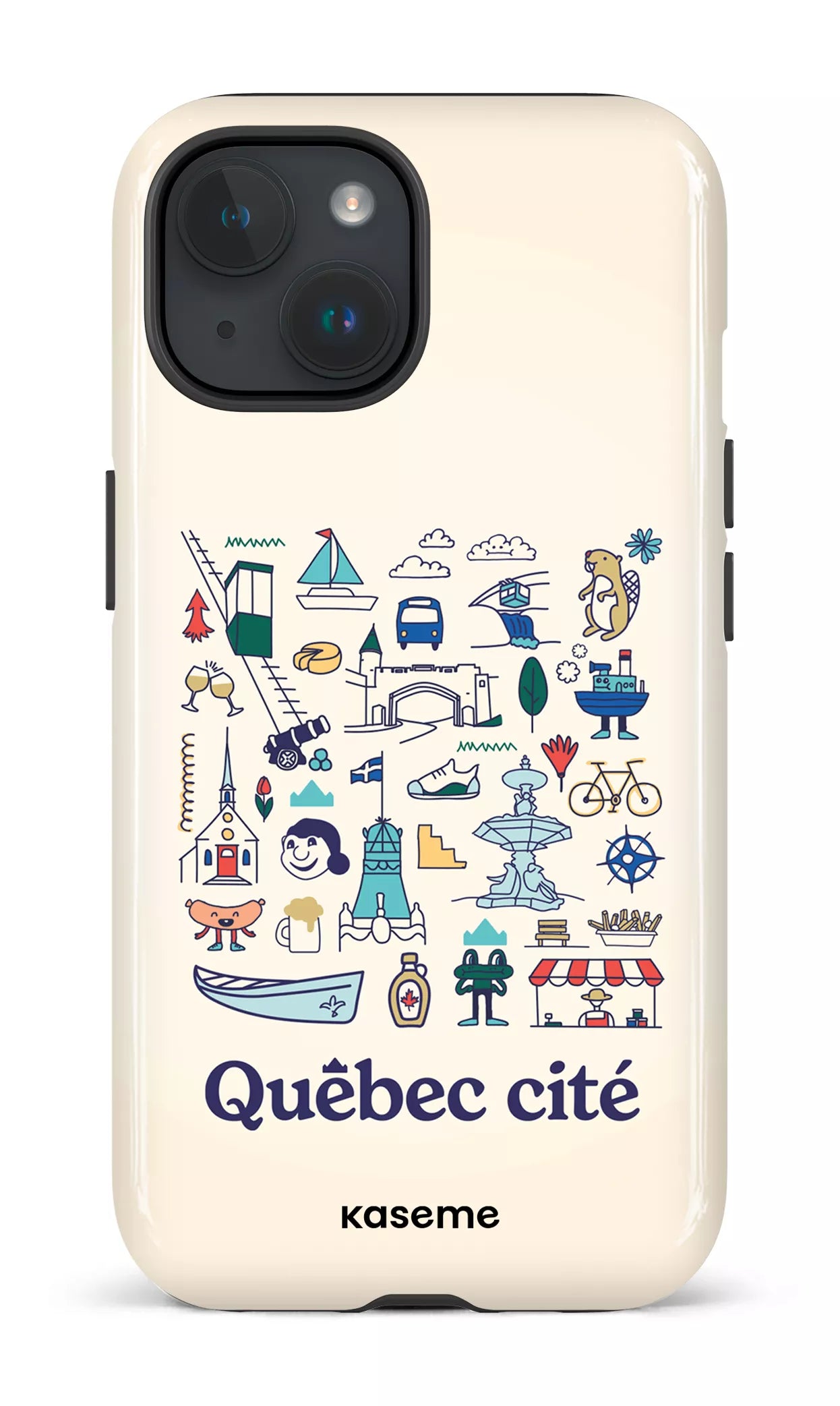 iPhone 15 Tough (Gloss) Québec illustré -