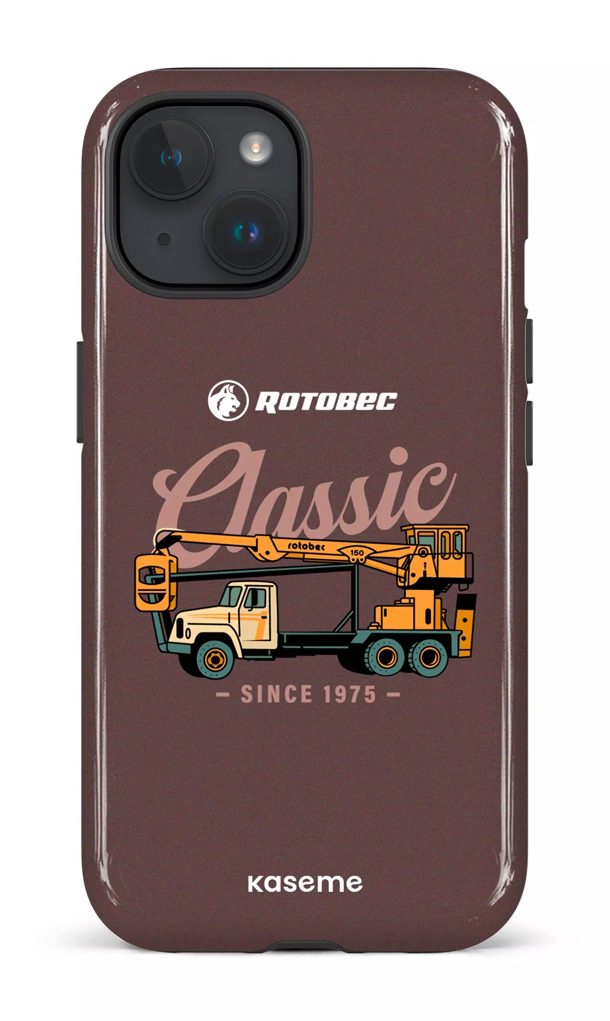 iPhone 15 Tough (Gloss) Rotobec Brun "Classic" -