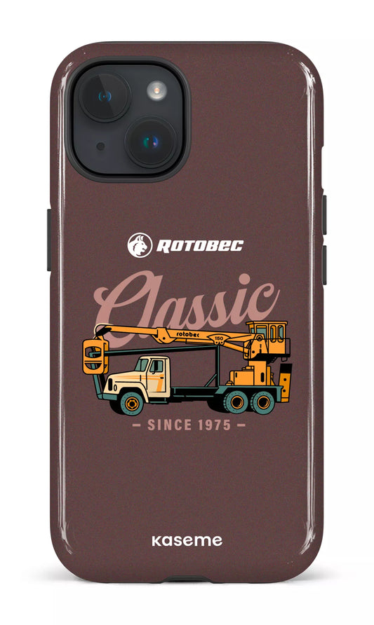 iPhone 15 Tough (Gloss) Rotobec Brun "Classic" -
