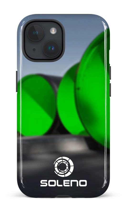 iPhone 15 Tough (Gloss) Soleno gros tuyaux vert -