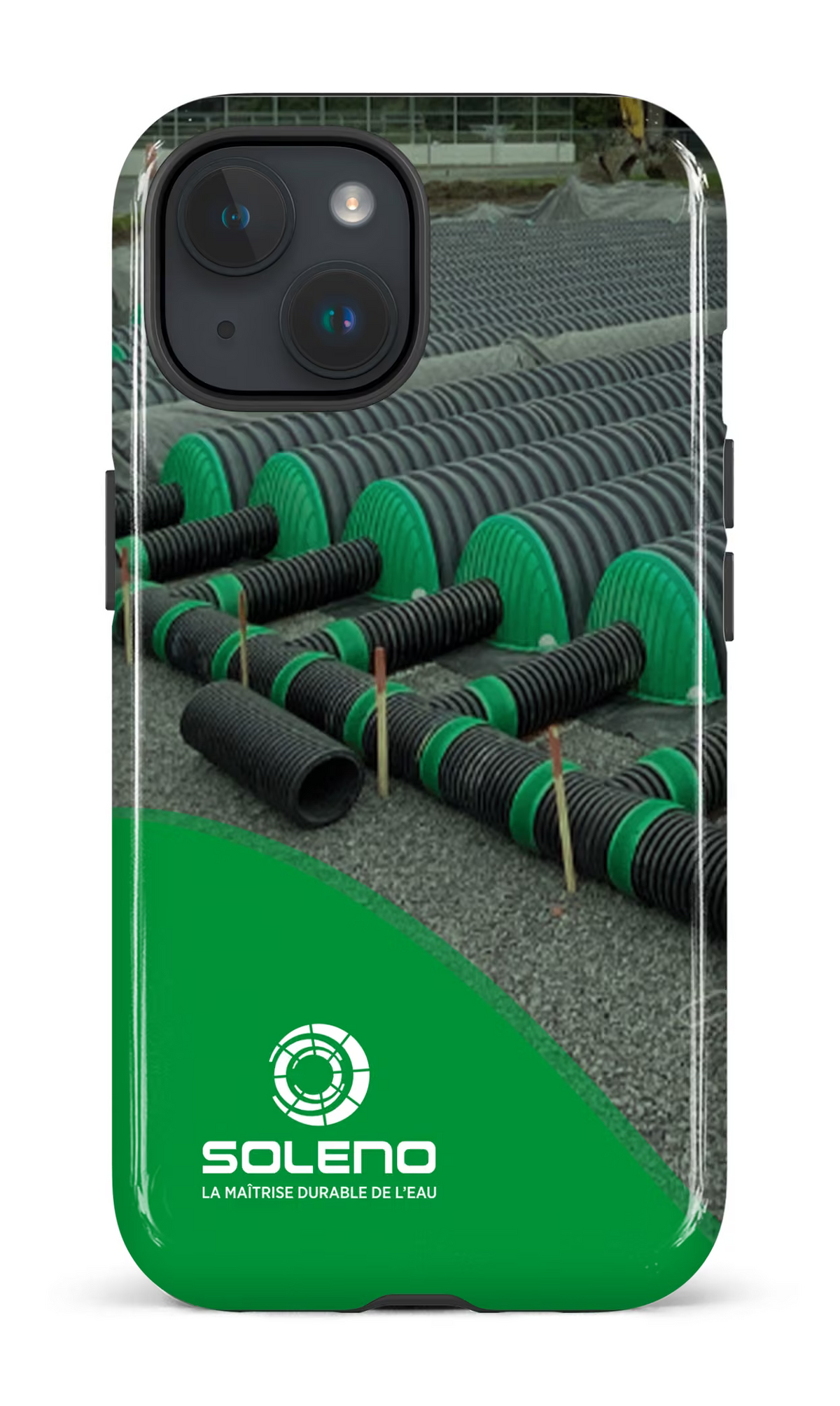 iPhone 15 Tough (Gloss) Soleno tuyaux vert x vague -