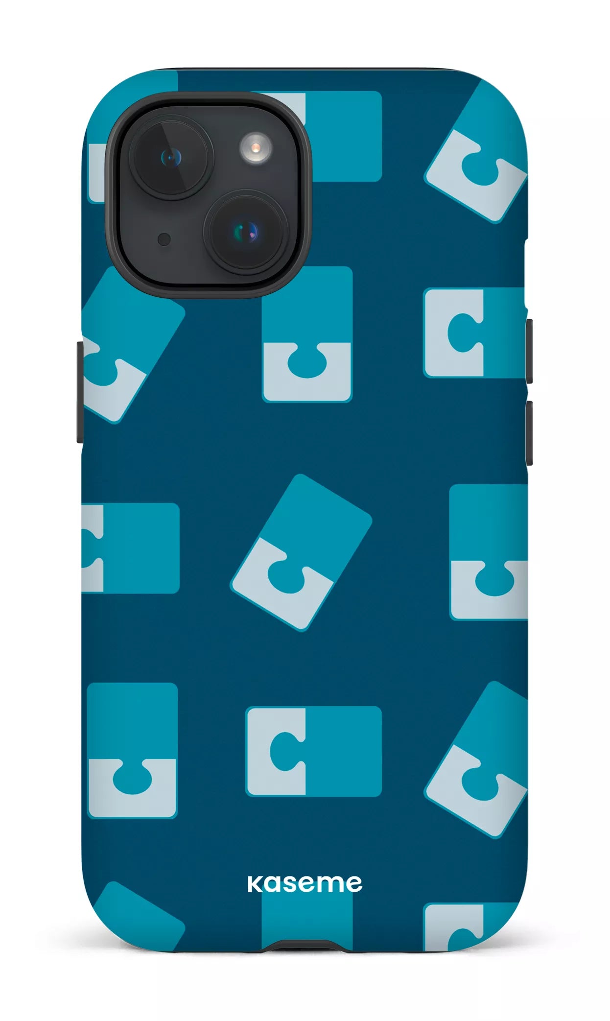 iPhone 15 Tough (Matte) Casse-tête Bleu -