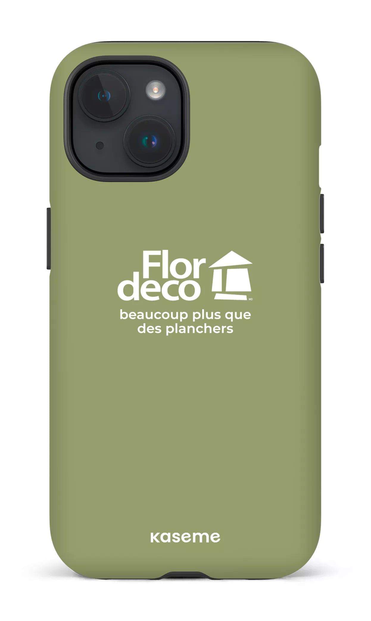 iPhone 15 Tough (Matte) Flordeco logo Sauge -