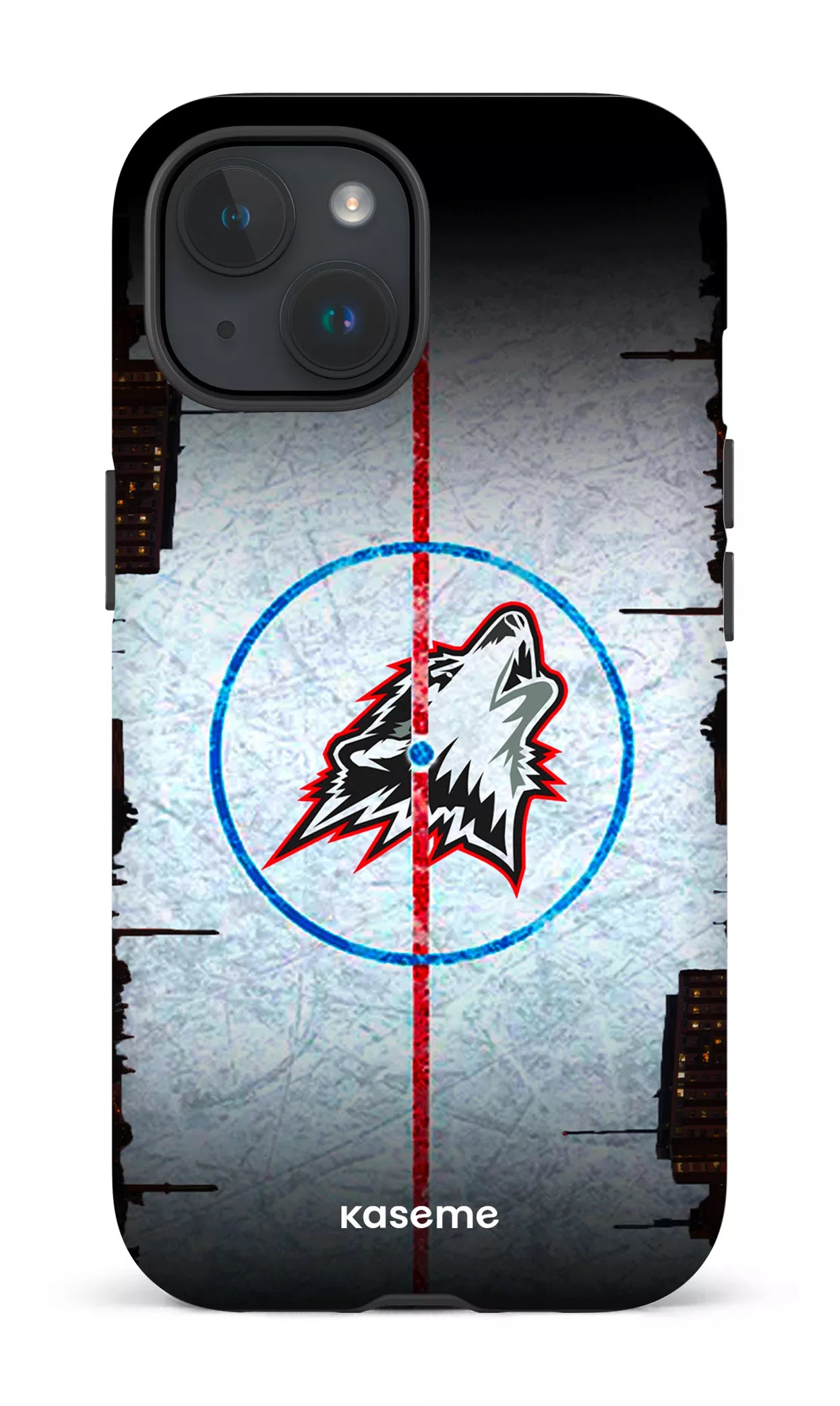 iPhone 15 Tough (Matte) Les Huskies Patinoire -