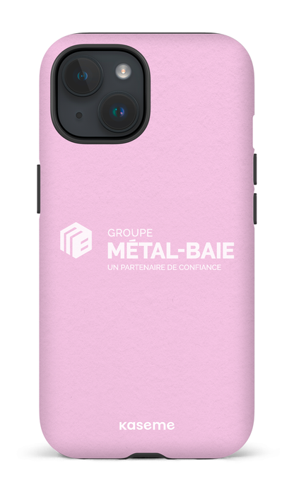 iPhone 15 Tough (Matte) Métal-Baie Rose -