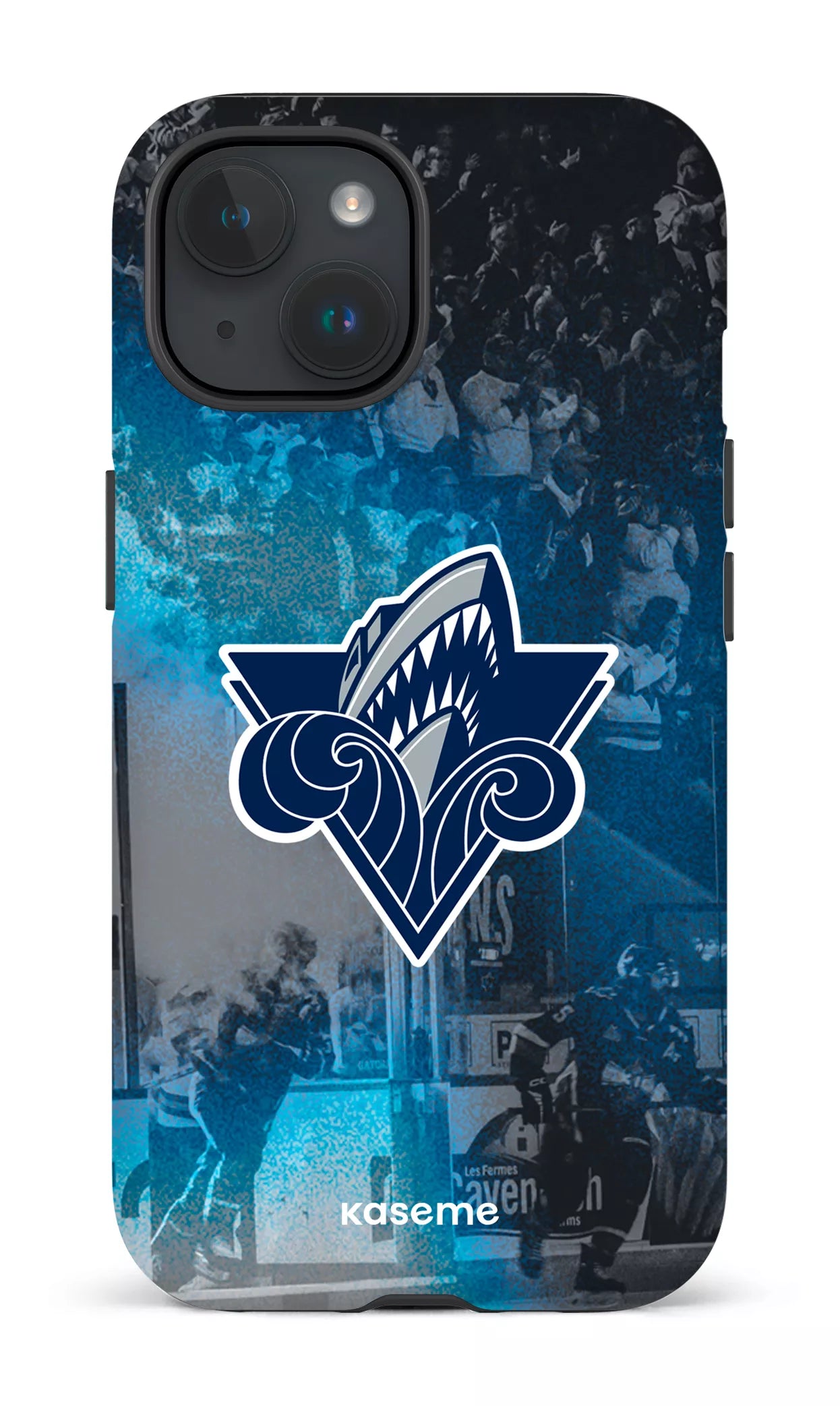 iPhone 15 Tough (Matte) Océanic Logo & Foule -