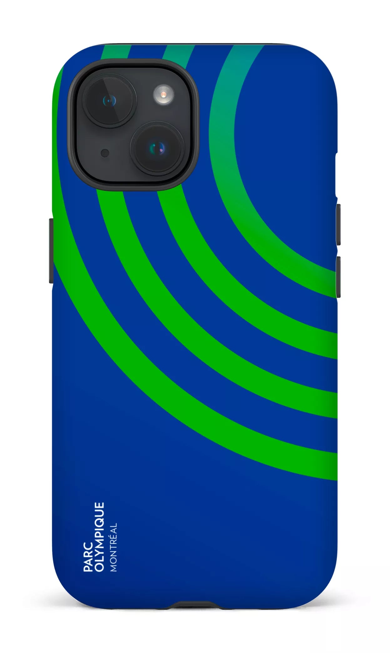 iPhone 15 Tough (Matte) Parc Olympique - Logo Bleu -
