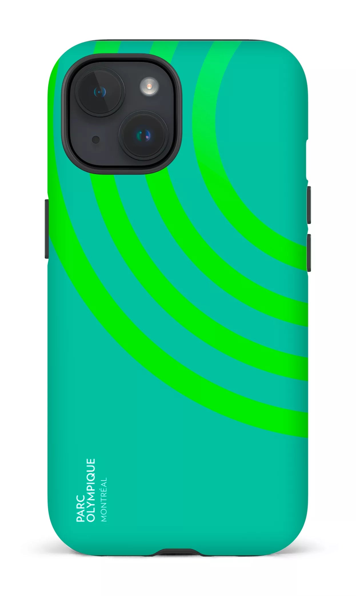 iPhone 15 Tough (Matte) Parc Olympique - Logo Vert -