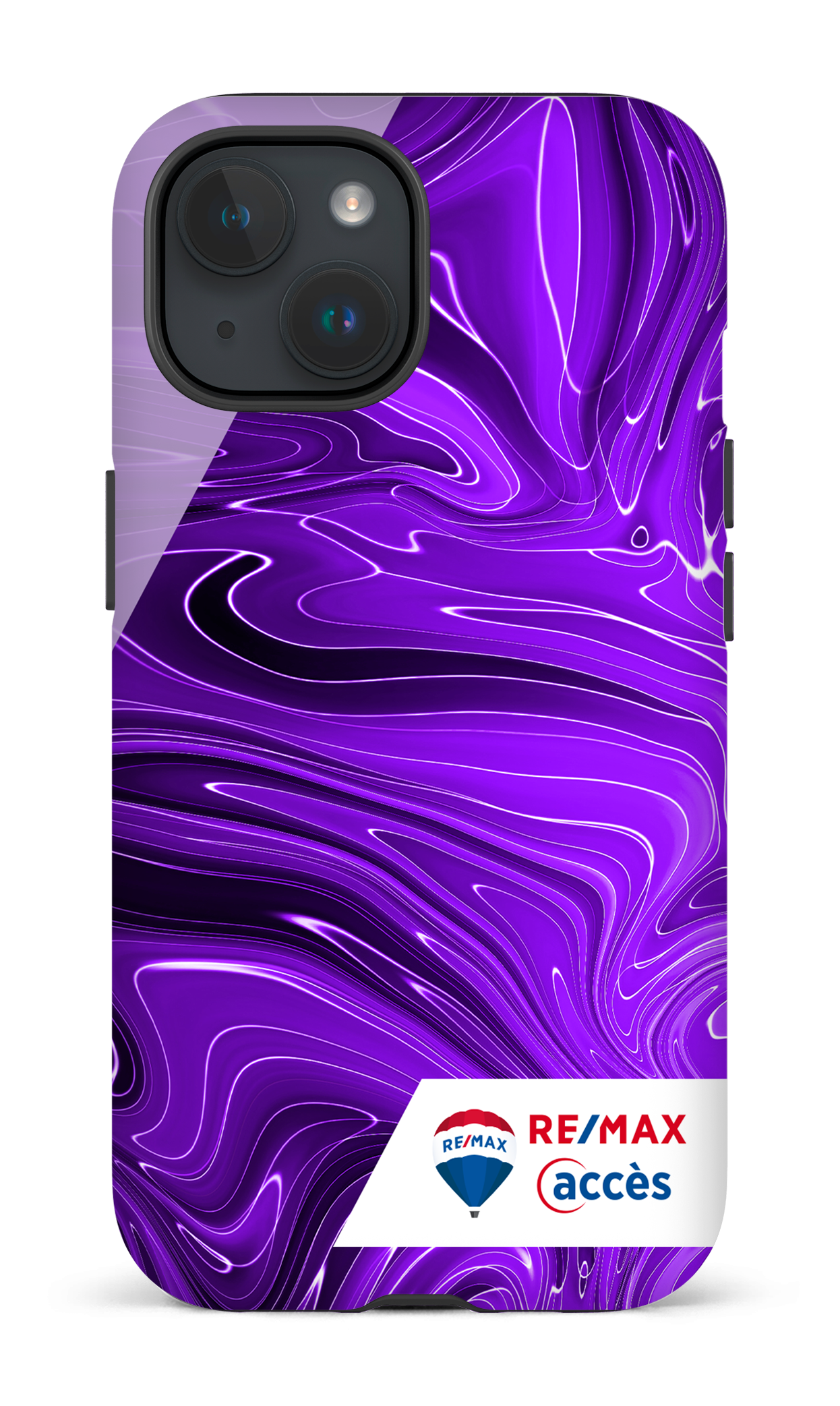 iPhone 15 Tough (Matte) Peinture marbrée sombre violette -