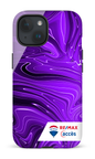 iPhone 15 Tough (Matte) Peinture marbrée sombre violette -