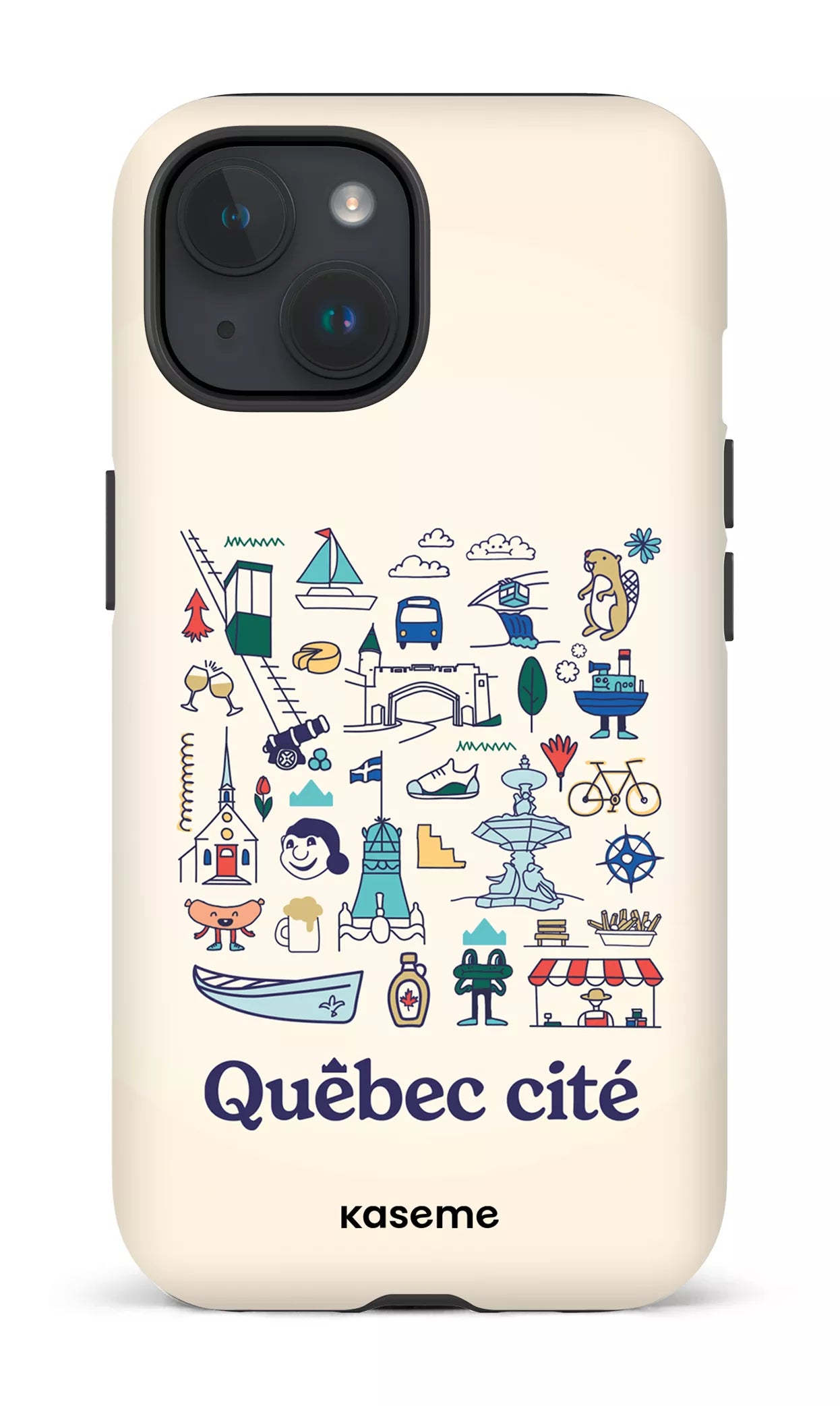 iPhone 15 Tough (Matte) Québec illustré -