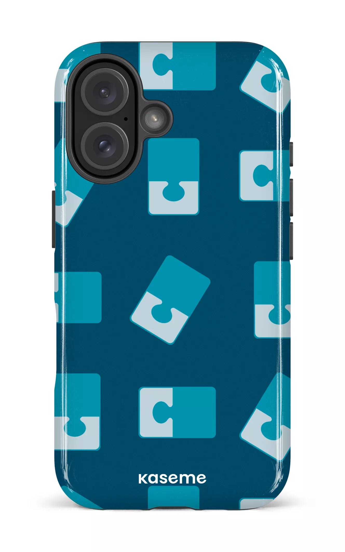 iPhone 16 Impact Case Casse-tête Bleu -