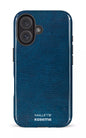 iPhone 16 Impact Case Cuir Bleu x Mallette -