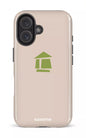 iPhone 16 Impact Case Flordeco logo grège -