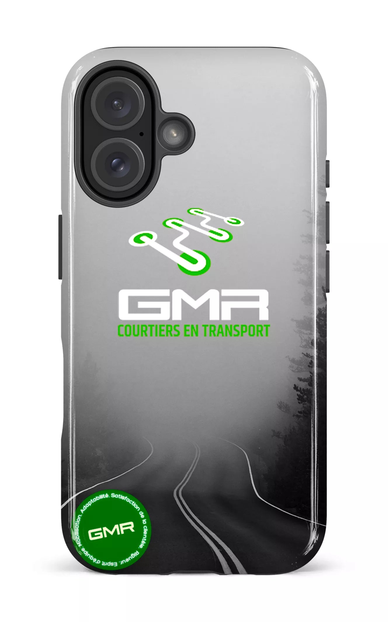 iPhone 16 Impact Case GMR Route Noir et Blanc -