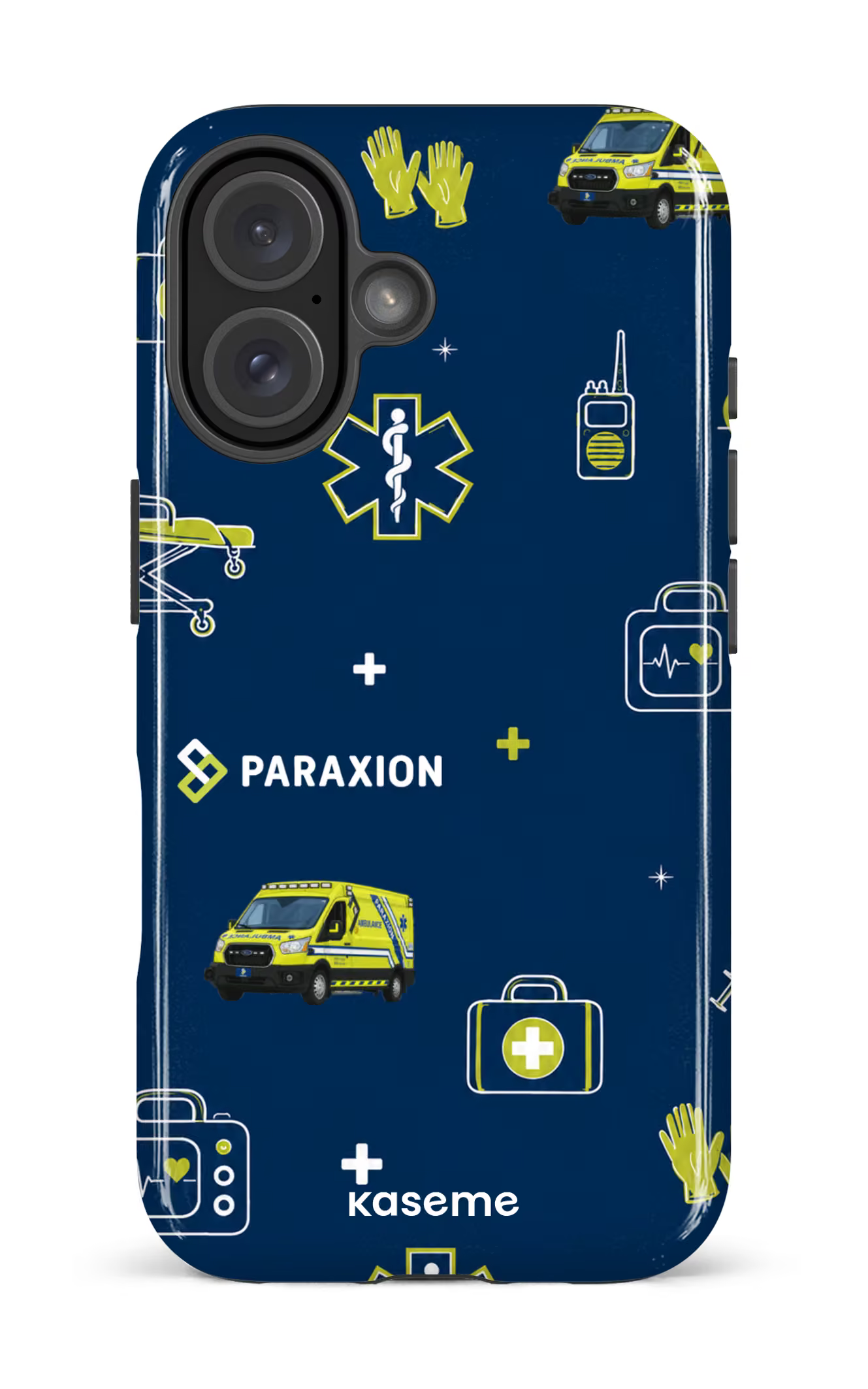 iPhone 16 Impact Case Icônes bleu Paraxion -