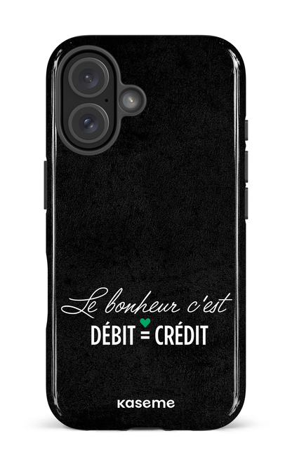 iPhone 16 Impact Case Le bonheur c'est débit = crédit (noir) -