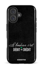iPhone 16 Impact Case Le bonheur c'est débit = crédit (noir) -