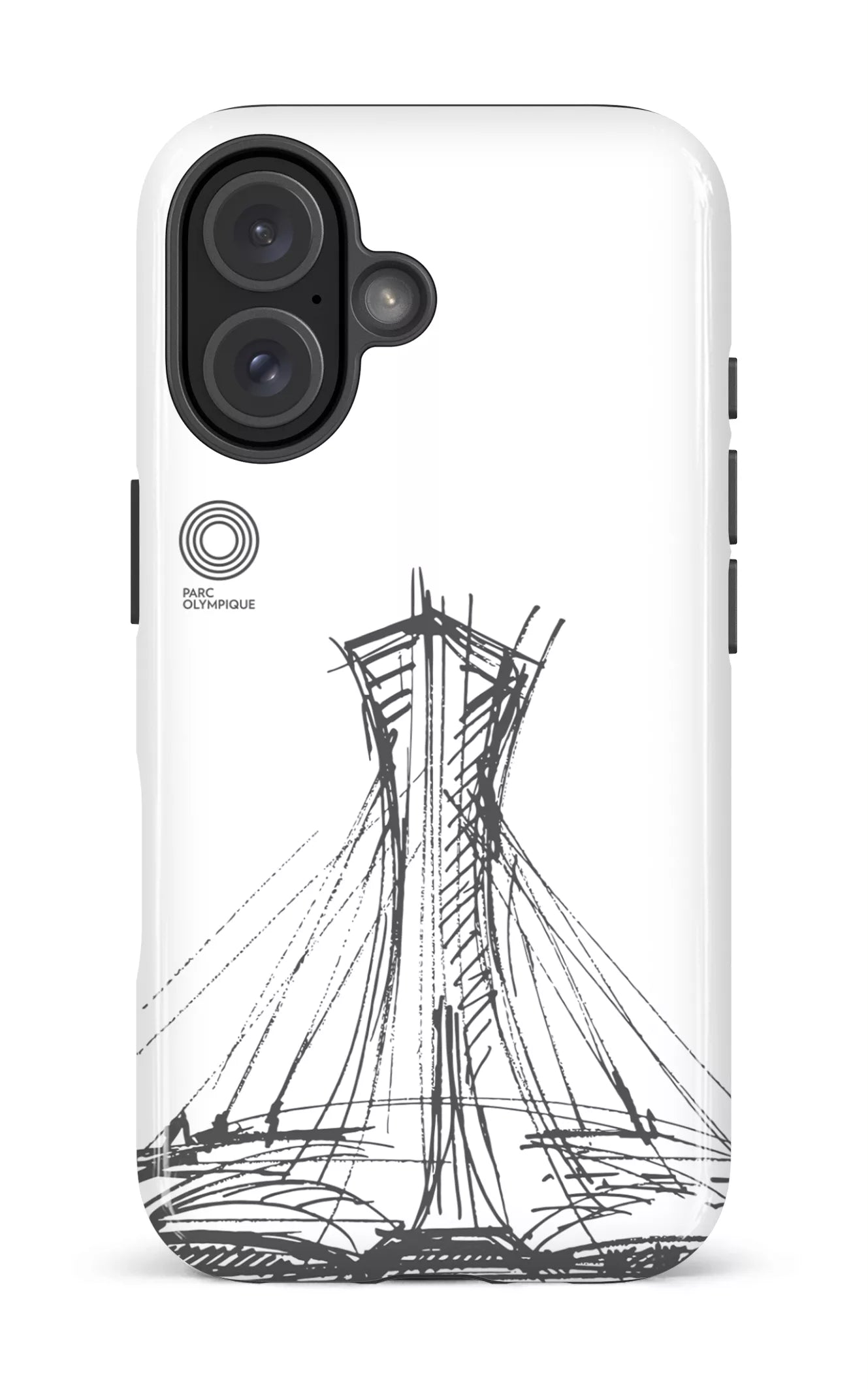 iPhone 16 Impact Case Parc Olympique - Croquis Blanc -