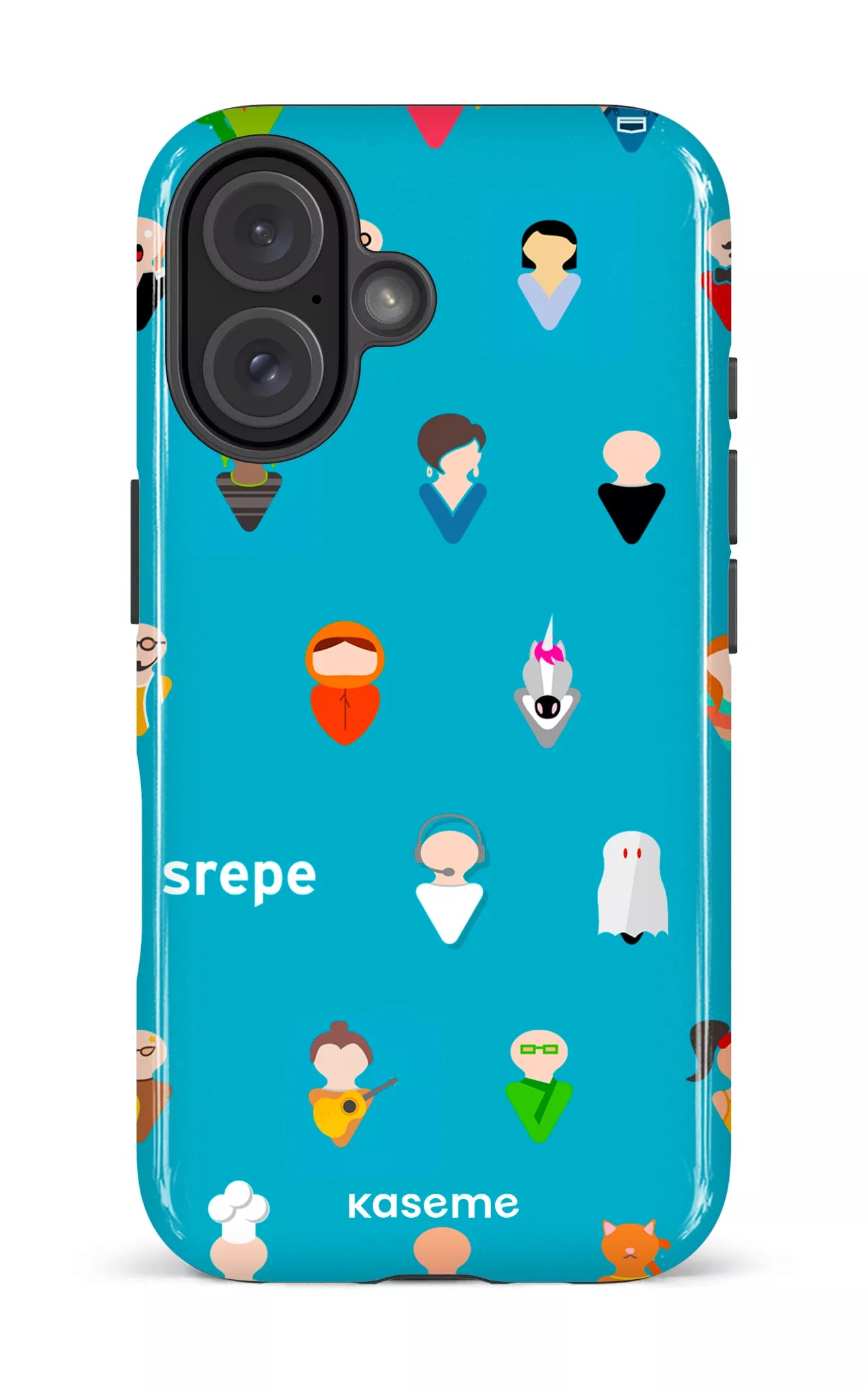 iPhone 16 Impact Case Personnages Turquoise -