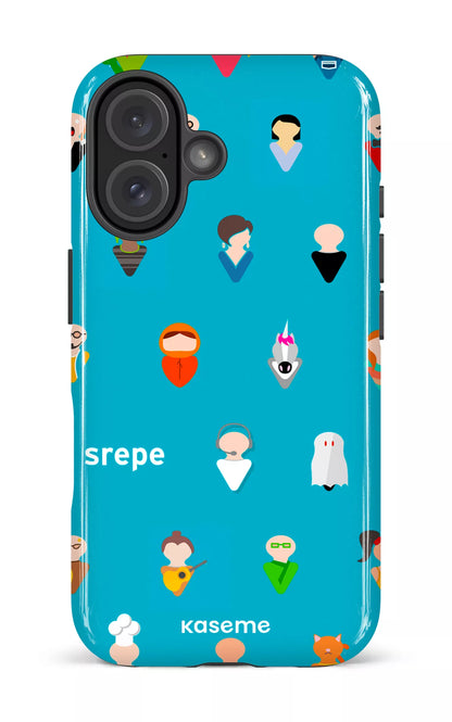 iPhone 16 Impact Case Personnages Turquoise -