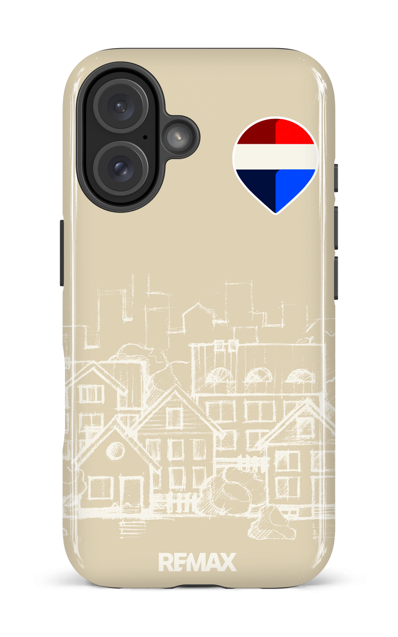 iPhone 16 Impact Case Remax Sketch Crème -