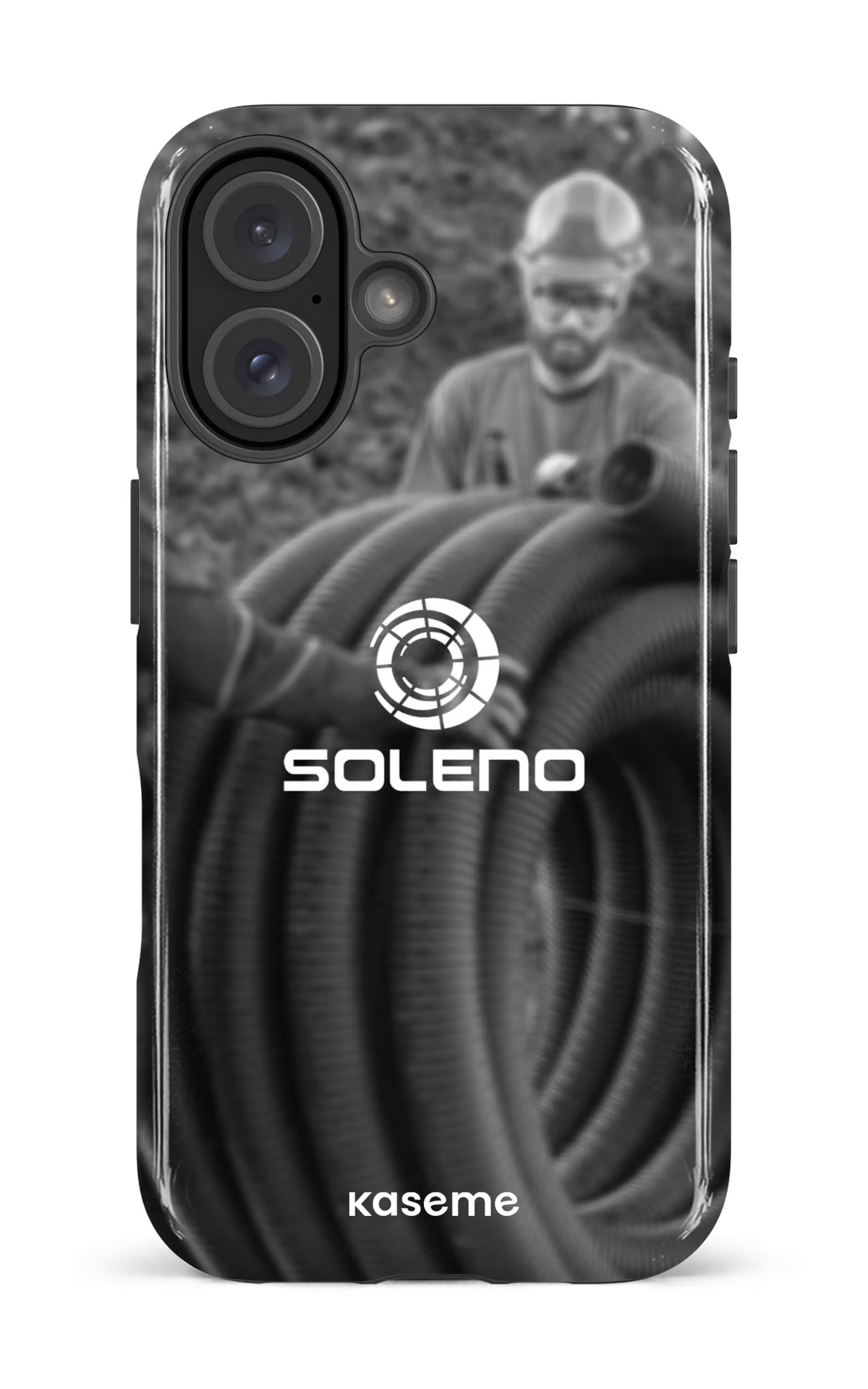 iPhone 16 Impact Case Soleno tuyau N&B -