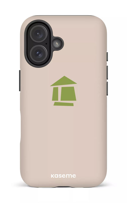 iPhone 16 Impact (Matte) Flordeco logo grège -