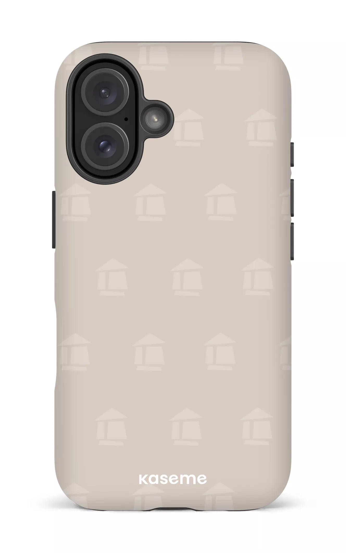 iPhone 16 Impact (Matte) Flordeco motif grège -