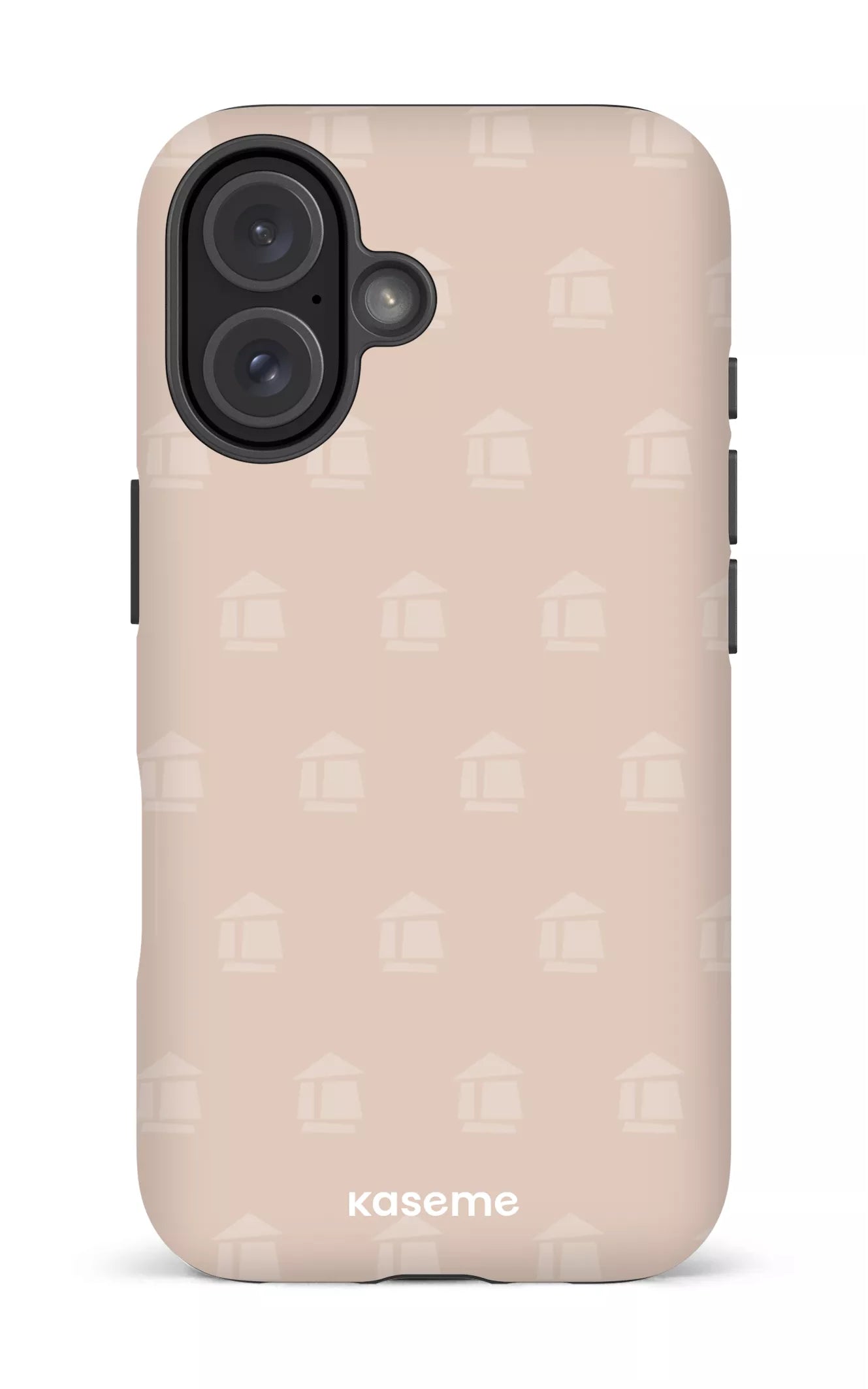 iPhone 16 Impact (Matte) Flordeco motif grège -
