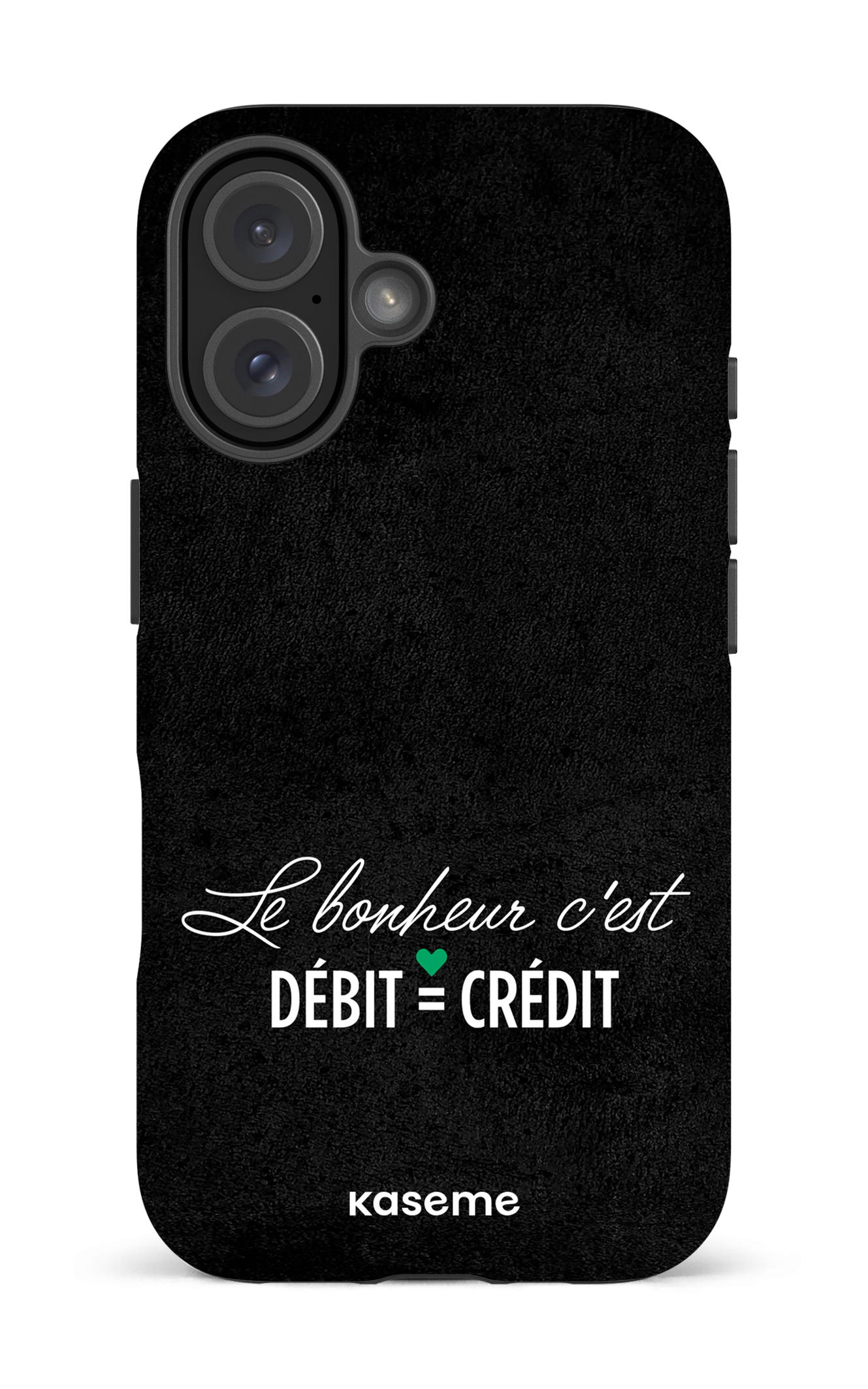 iPhone 16 Impact (Matte) Le bonheur c'est débit = crédit (noir) -