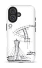 iPhone 16 Impact (Matte) Parc Olympique - Croquis Plan Blanc -
