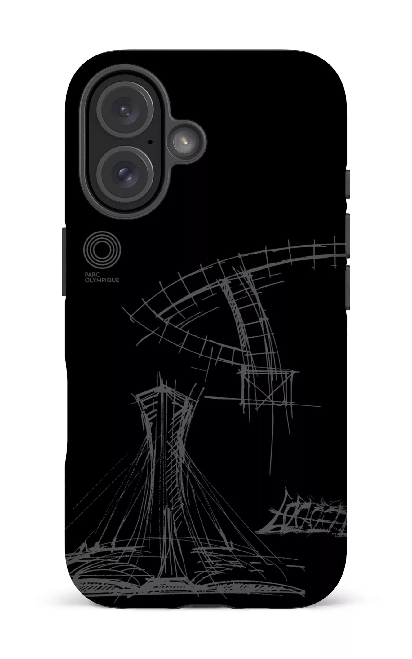 iPhone 16 Impact (Matte) Parc Olympique - Croquis Plan Noir -