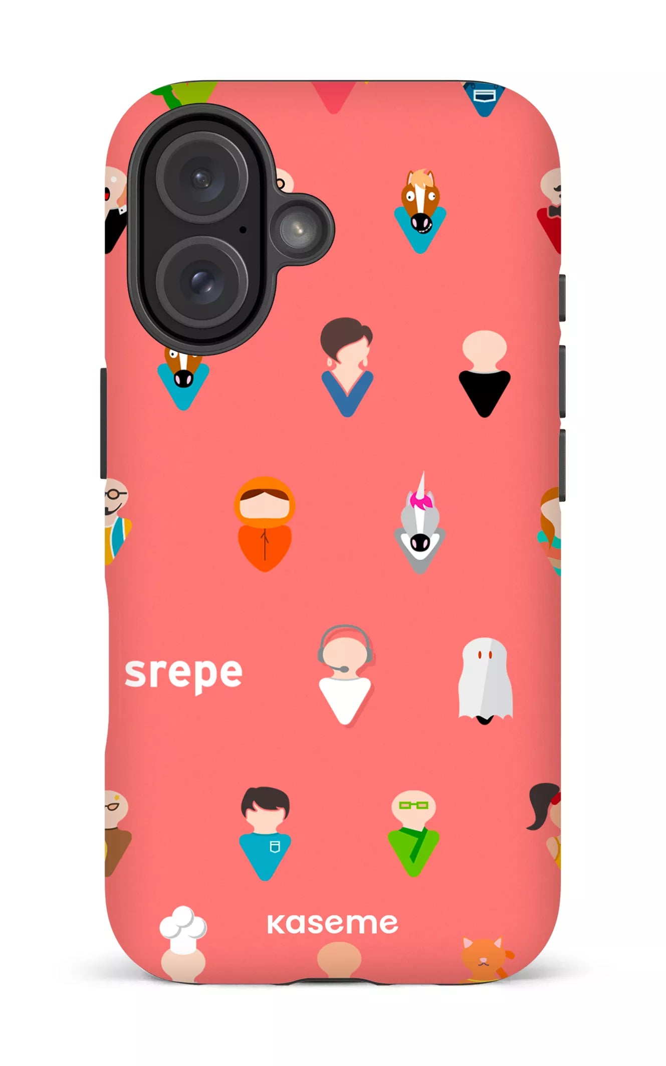iPhone 16 Impact (Matte) Personnages Saumon -