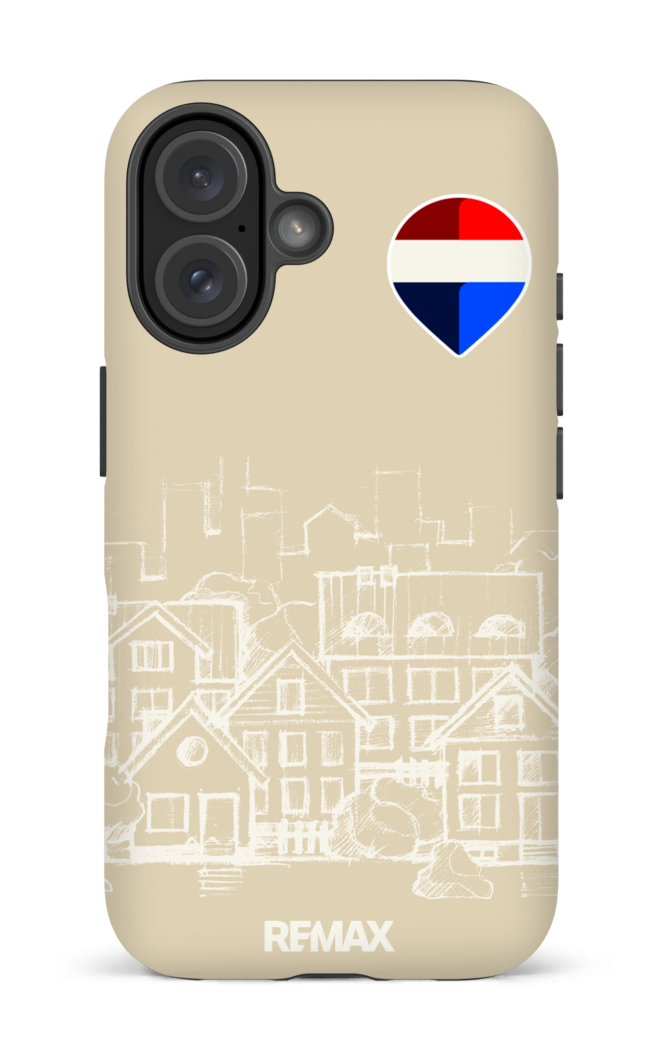 iPhone 16 Impact (Matte) Remax Sketch Crème -