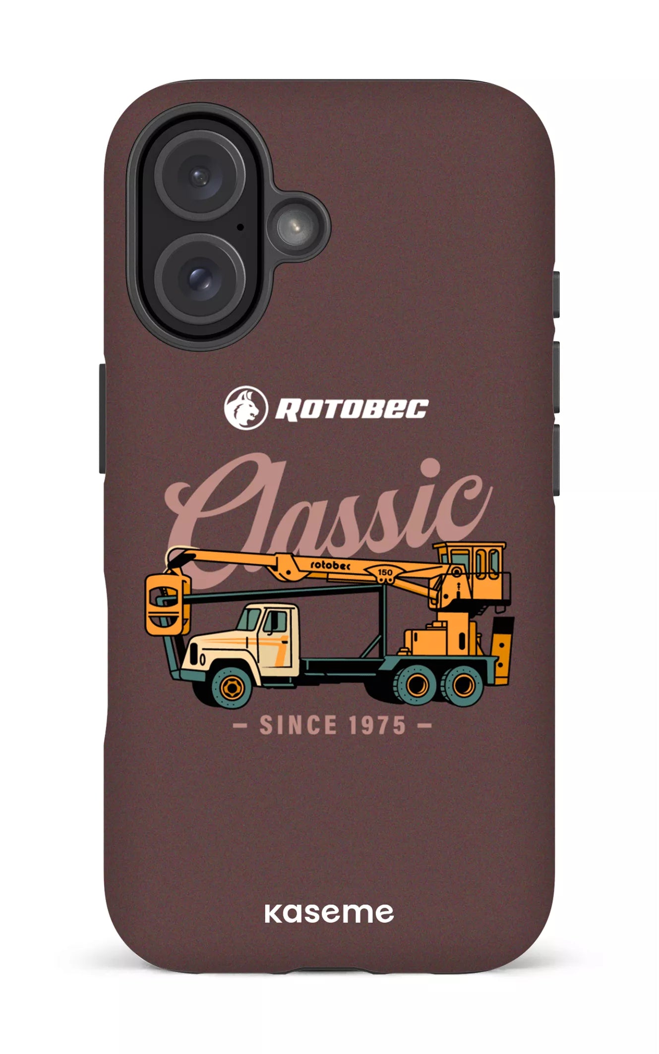 iPhone 16 Impact (Matte) Rotobec Brun "Classic" -
