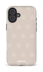 iPhone 16 Plus Impact Case Flordeco motif grège -