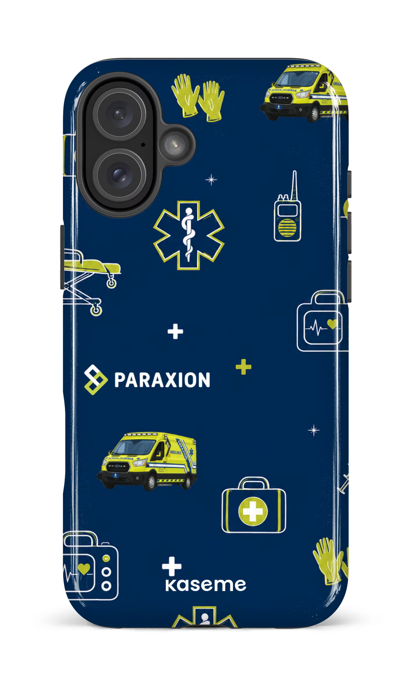 iPhone 16 Plus Impact Case Icônes bleu Paraxion -