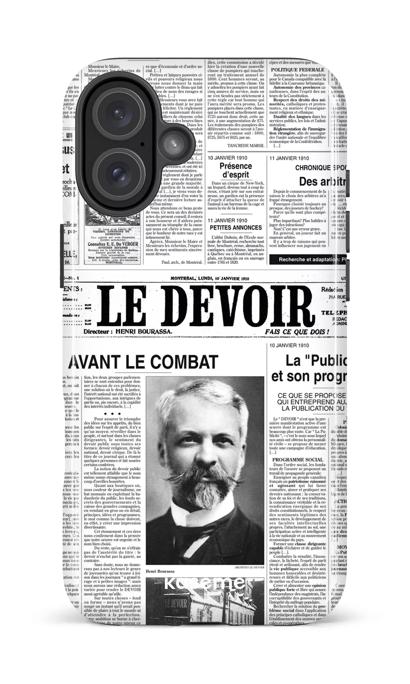 iPhone 16 Plus Impact Case Le Devoir — Premier édito -