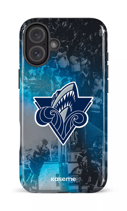 iPhone 16 Plus Impact Case Océanic Logo & Foule -