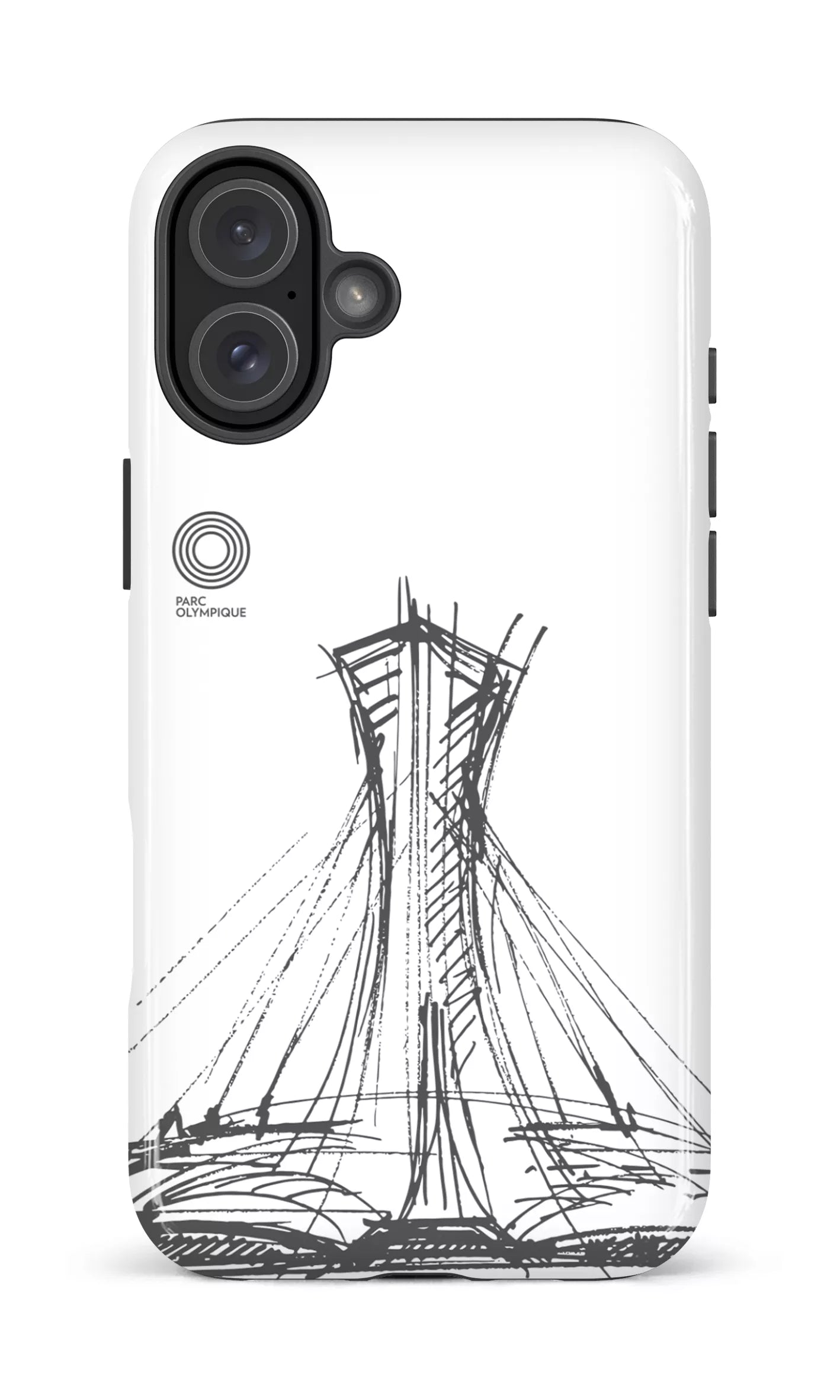 iPhone 16 Plus Impact Case Parc Olympique - Croquis Blanc -